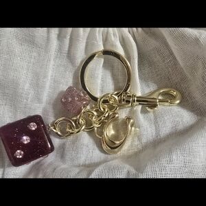 Gold and Pink Keychain Accessory
